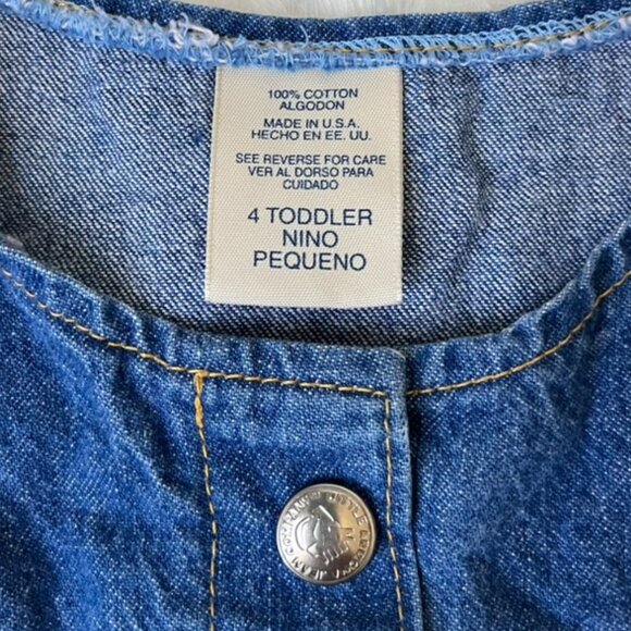 Vintage Little Arizona Denim Floral Quilted Patchwork Top Girls 4T - Picture 3 of 4